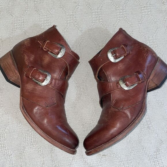 Freebird By Steven Women’s Ankle Boots Size 9 M Brown Leather Going Out Party - Picture 1 of 12